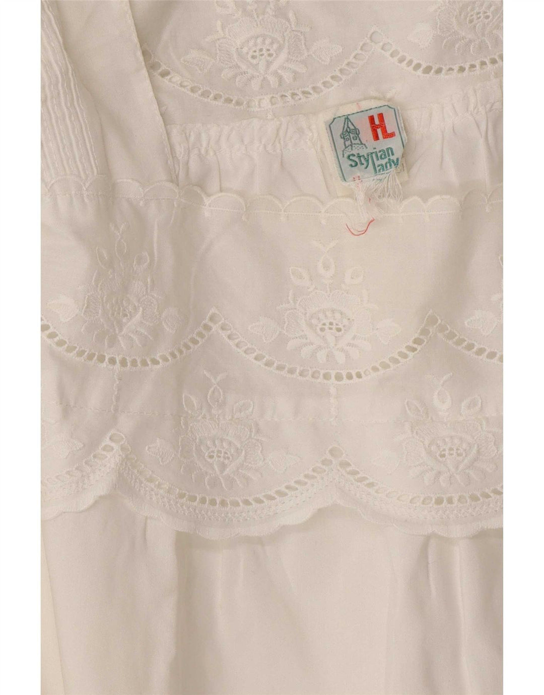 Bluză Vintage pentru femei UK 16 Large White Floral