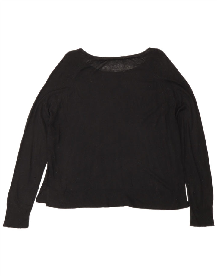 Pulover pentru femeie cu gât de barcă Zara UK 14 Medium Negru