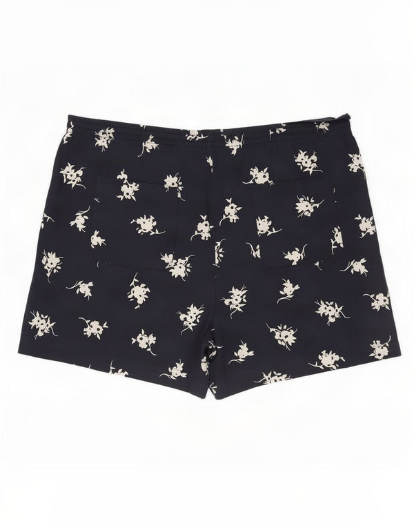 Marks & Spencer pantaloni scurți casual pentru femei UK 22 3XL W44 bleumarin bumbac floral