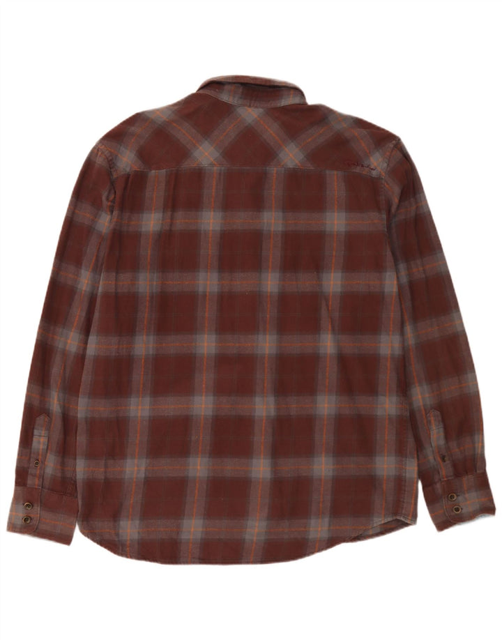 Cămașă de flanel pentru bărbați Quiksilver, bumbac cu carouri maro mari