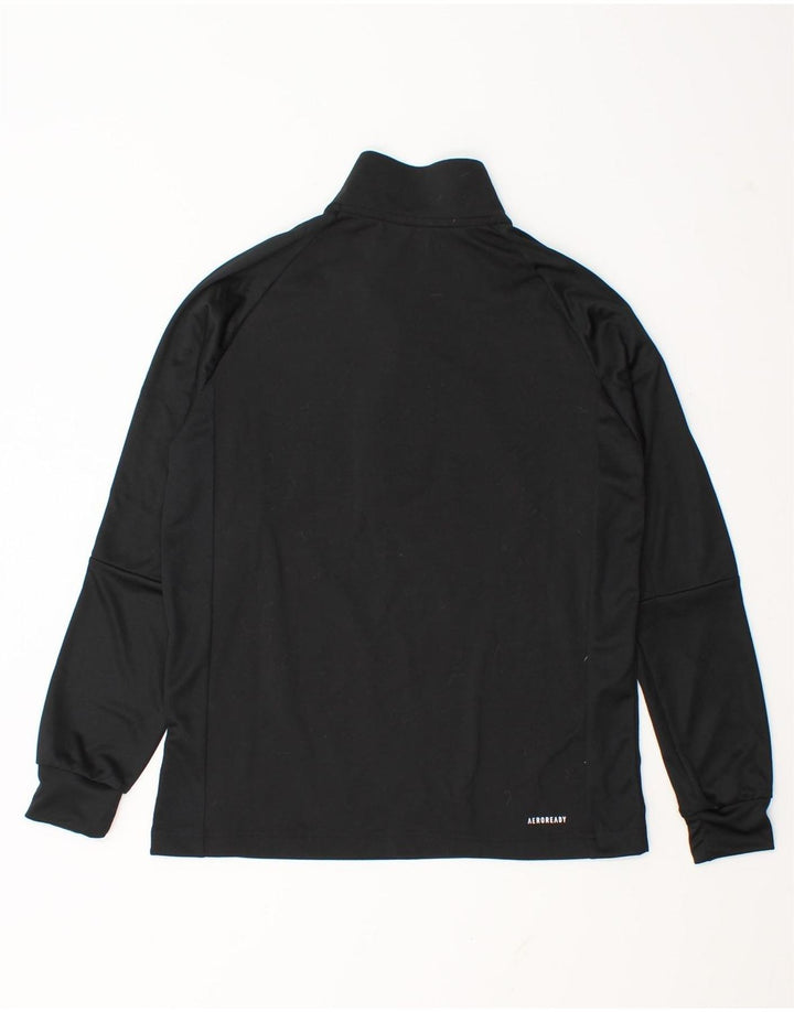 Adidas Boys Aeroready Zip Neck Pullover Trening Top 13-14 Ani Negru