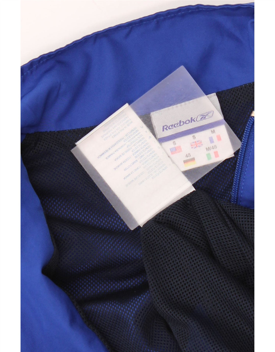 Jachetă pentru trening Reebok pentru bărbați, poliester, albastru mic