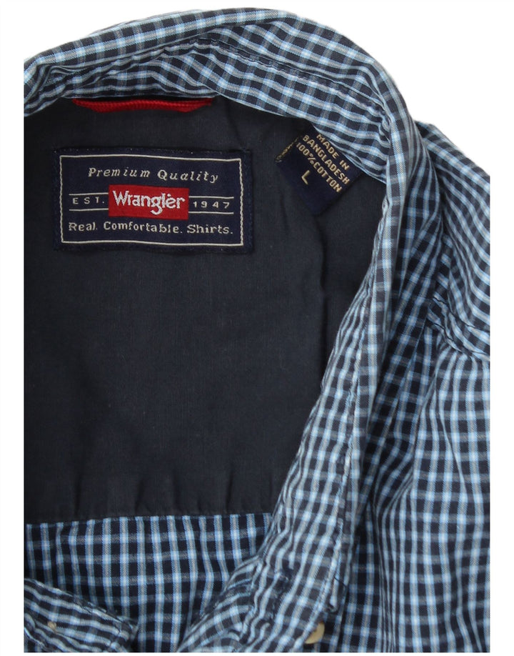 Cămașă pentru bărbați Wrangler, mare, albastru, din bumbac