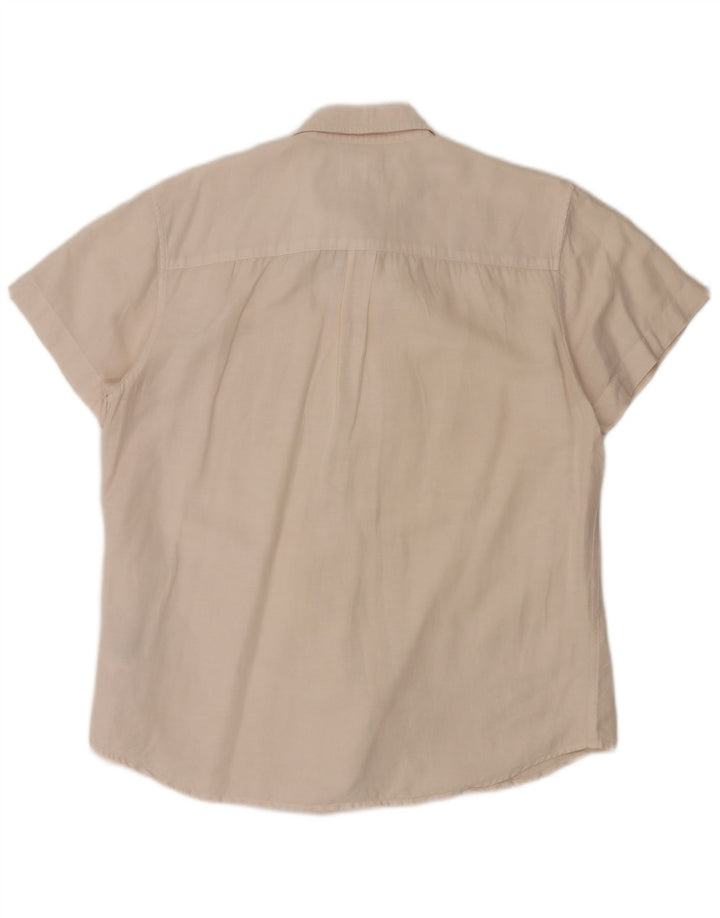 Cămașă Wrangler pentru bărbați, cu mânecă scurtă, cu tăiere obișnuită, mare, de in alb