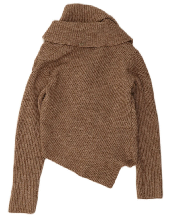 Pulover cardigan asimetric pentru femei Liu Jo IT 40 mic maro acrilic