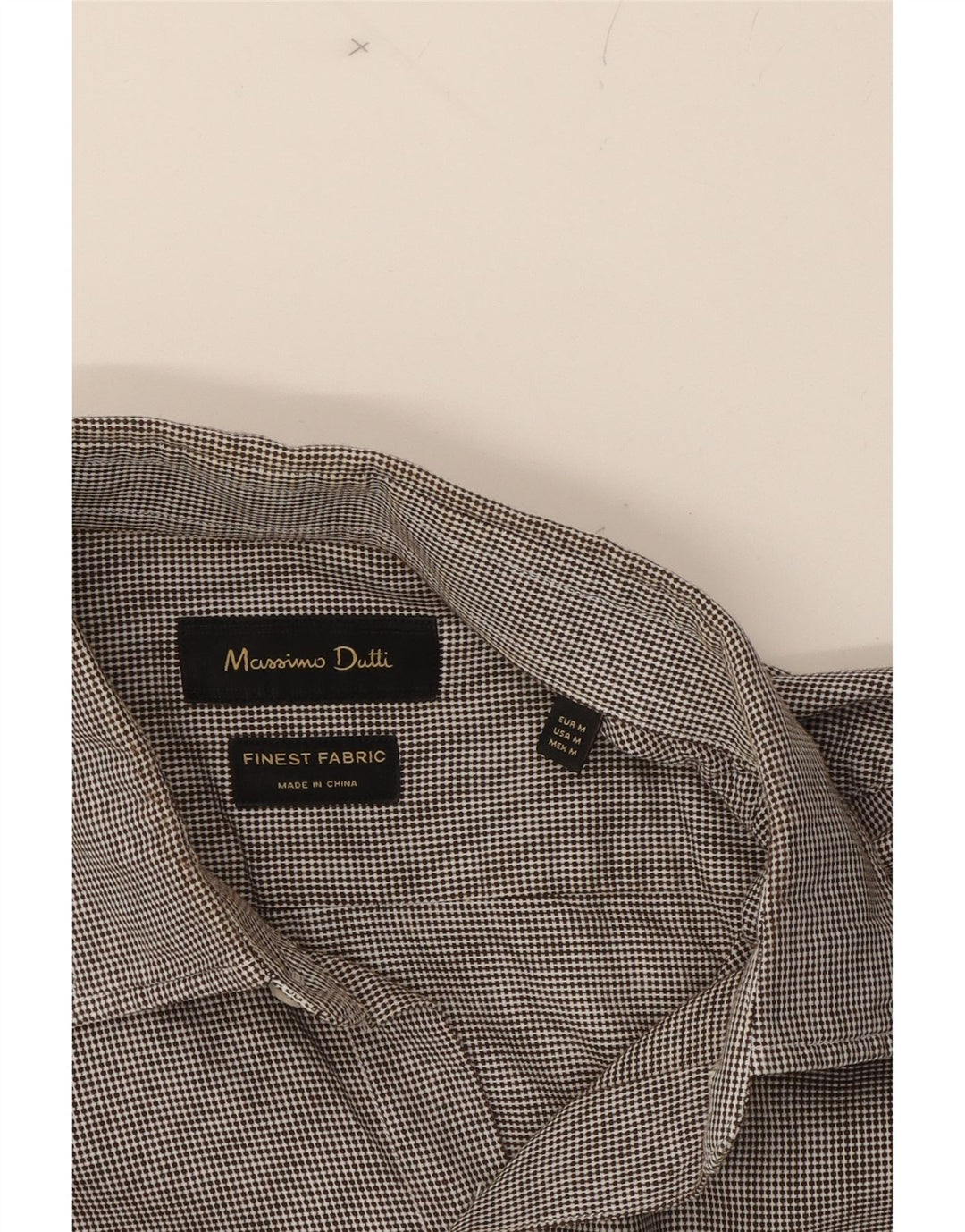 MASSIMO DUTTI Mens Shirt Medium Grey Check Cotton Vintage Massimo Dutti and Second-Hand Massimo Dutti from Messina Hembry 
