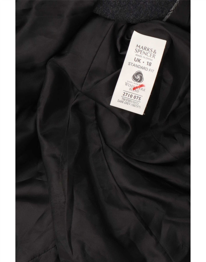 Palton scurt pentru femei Marks & Spencer UK 18 XL Lână gri