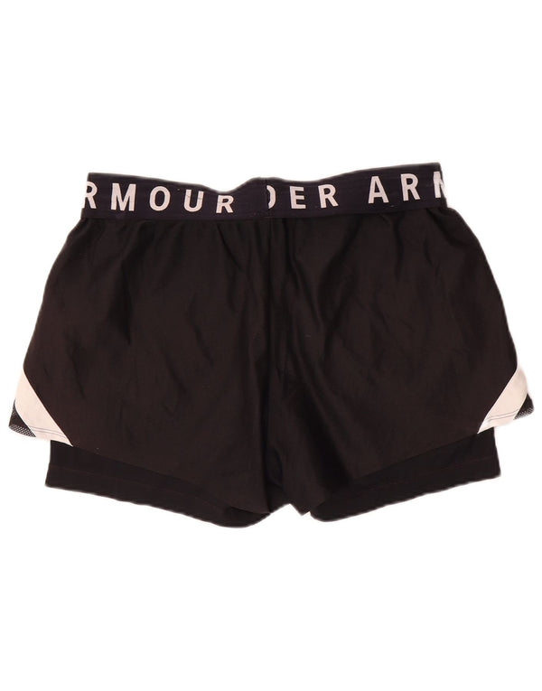 Pantaloni scurți sport Under Armour pentru femei Heat Gear UK 14, mari, negru, color block