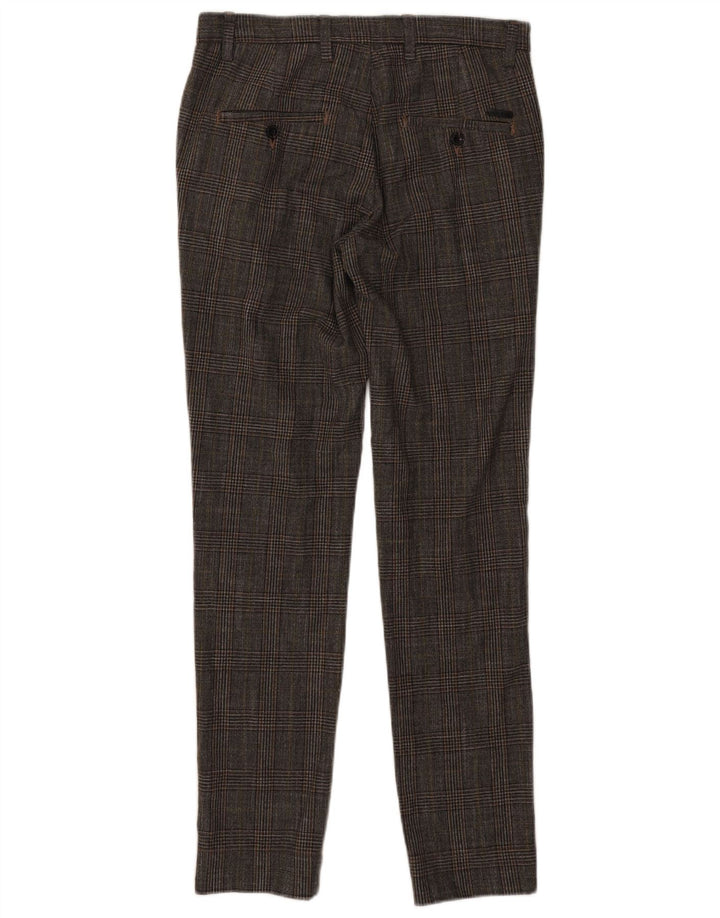 Pantaloni slim pentru bărbați Jack & Jones L30 L32 poliester cu carouri gri