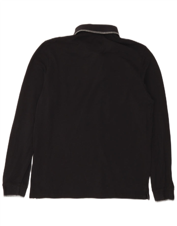 Tricou polo pentru bărbați CHAMPION cu mânecă lungă, bumbac negru mic