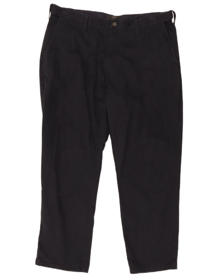 Pantaloni chino obișnuiți, drepti, pentru bărbați Marks & Spencer, L38 L29, bleumarin