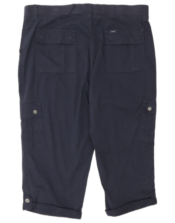 Pantaloni cargo Capri pentru femei Lee US 16 2XL W38 L19 bleumarin Bumbac