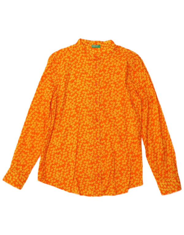 Bluză cămașă pentru femei BENETTON UK 12 Medium Orange Floral