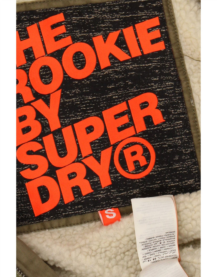 Jachetă parka Sherpa cu glugă pentru bărbați SUPERDRY The Rookie UK 36 Small Khaki