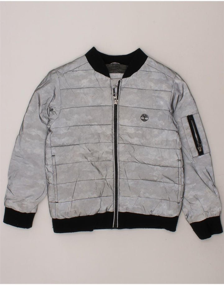 TIMBERLAND Boys Padded Jacket 5-6 Years Silver Polyester Vintage Timberland and Second-Hand Timberland from Messina Hembry 