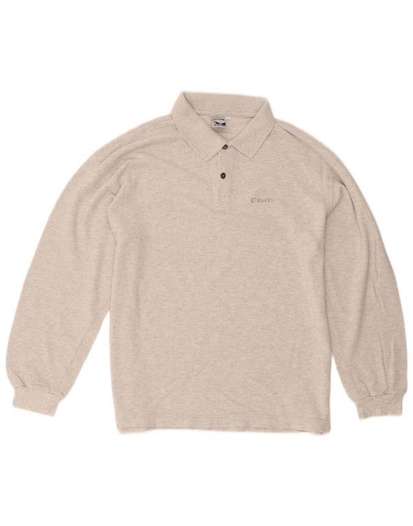 Tricou polo cu mânecă lungă pentru bărbați Lotto XL, bumbac cu pete gri