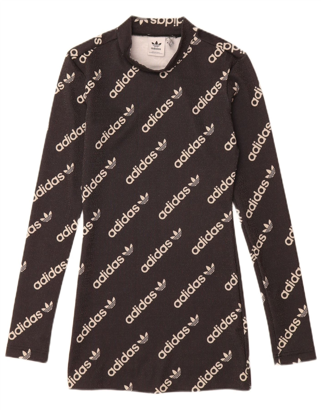 Rochie tricou cu mânecă lungă pentru femei ADIDAS UK 4 XS Negru