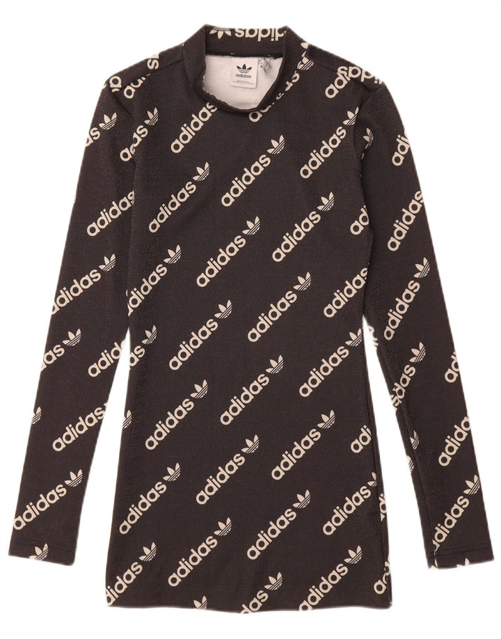 Rochie tricou cu mânecă lungă pentru femei ADIDAS UK 4 XS Negru