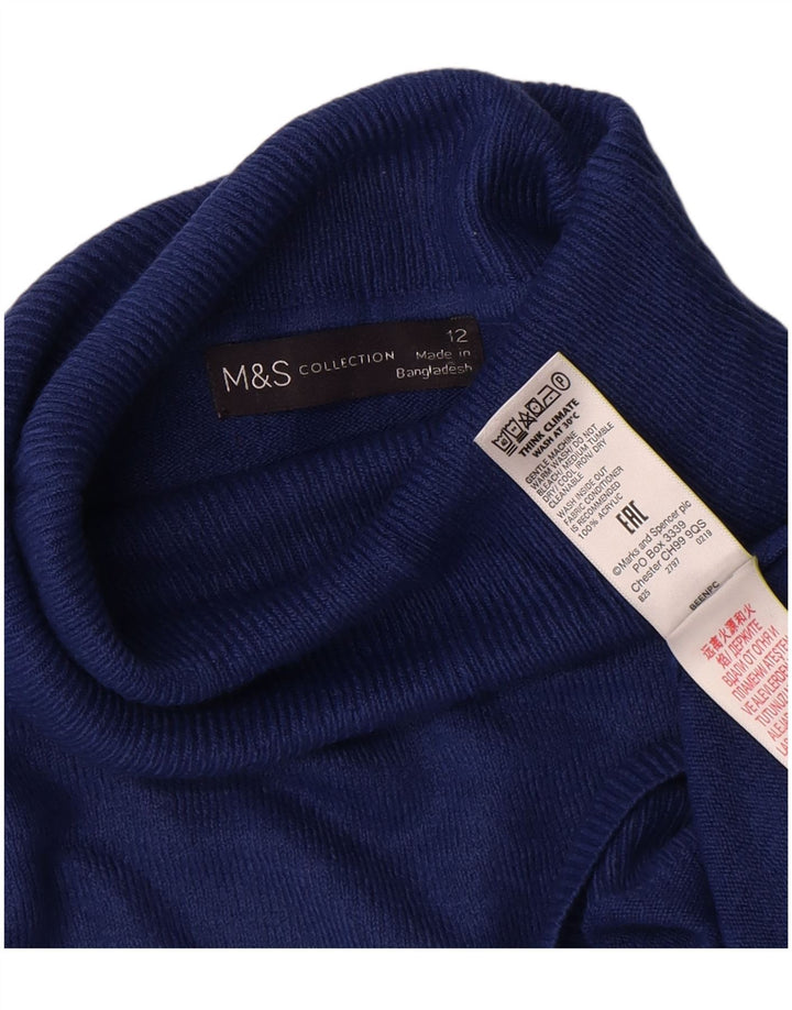 Pulover pentru femei Marks & Spencer cu gât rulat, UK 12 Medium Bleumarin