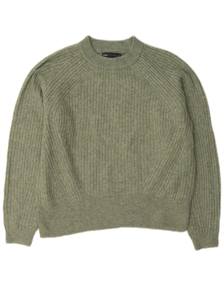 Pulover pentru femei Marks & Spencer cu decolteu triplu UK 14 verde mediu