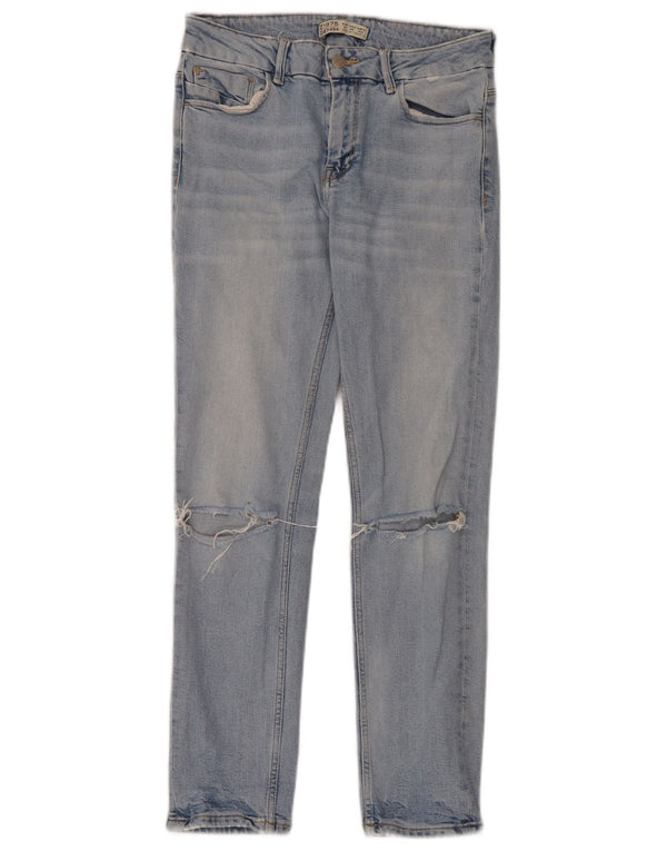 Blugi slim pentru femei Distressed Zara EU 38 Mici L28 L28 Albastru