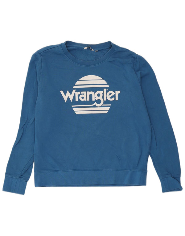 Wrangler Pulover cu grafic pentru femei UK 14 Bumbac albastru mediu