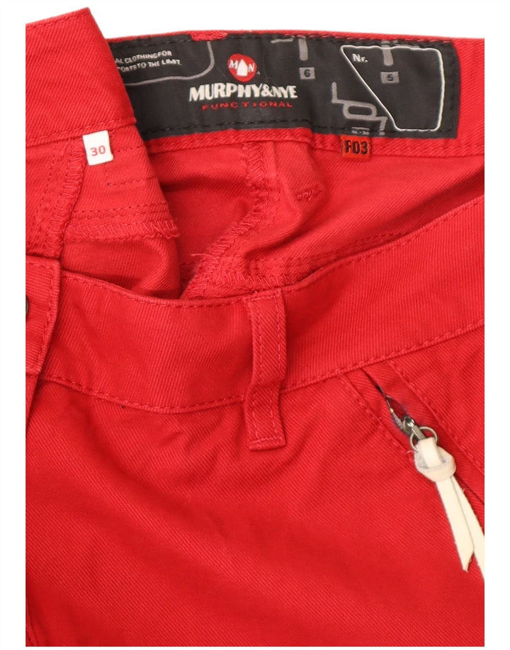MURPHY & NYE Pantaloni chino drepți pentru femei L30 L32 bumbac roșu