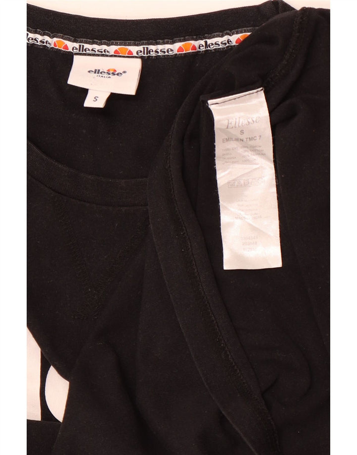 Tricou grafic ELLESSE pentru bărbați Top mic bumbac negru