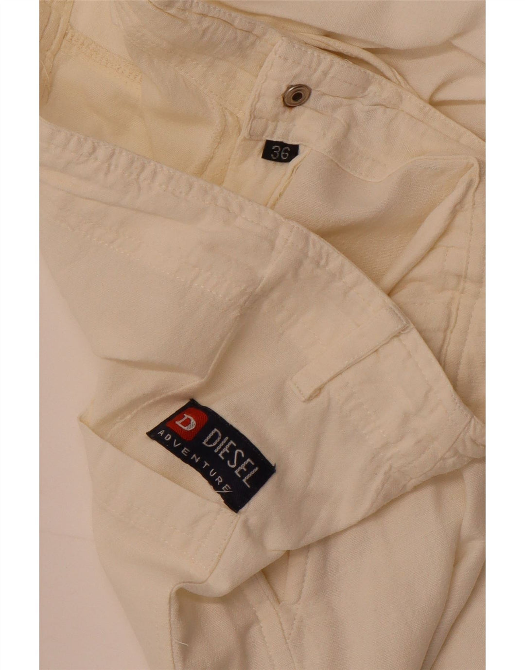 Pantaloni Diesel pentru femei cu picioare largi W36 L27 alb