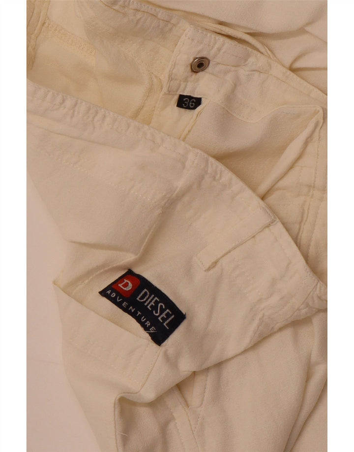 Pantaloni Diesel pentru femei cu picioare largi W36 L27 alb