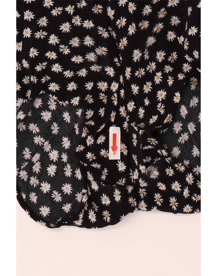 Zara Womens Skort Large W30 Black Floral Viscose