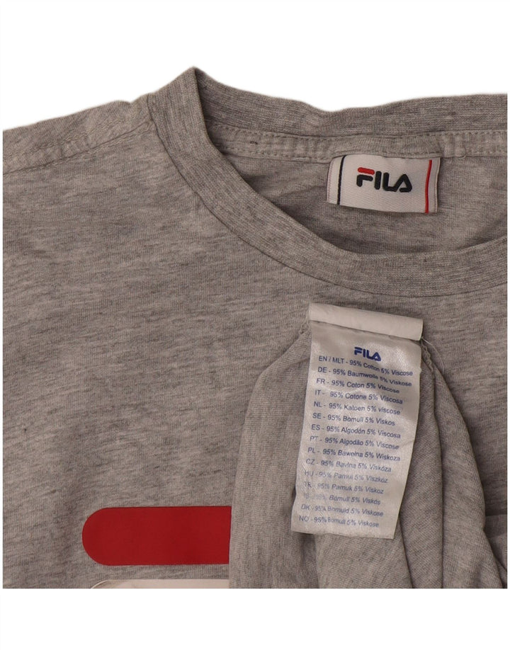 Tricou grafic Fila pentru bărbați Top Medium Gri Bumbac