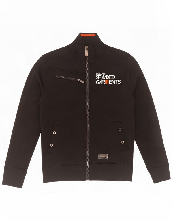 Jack & Jones Trening grafic pentru bărbați Jachetă de top, mică, neagră, bumbac