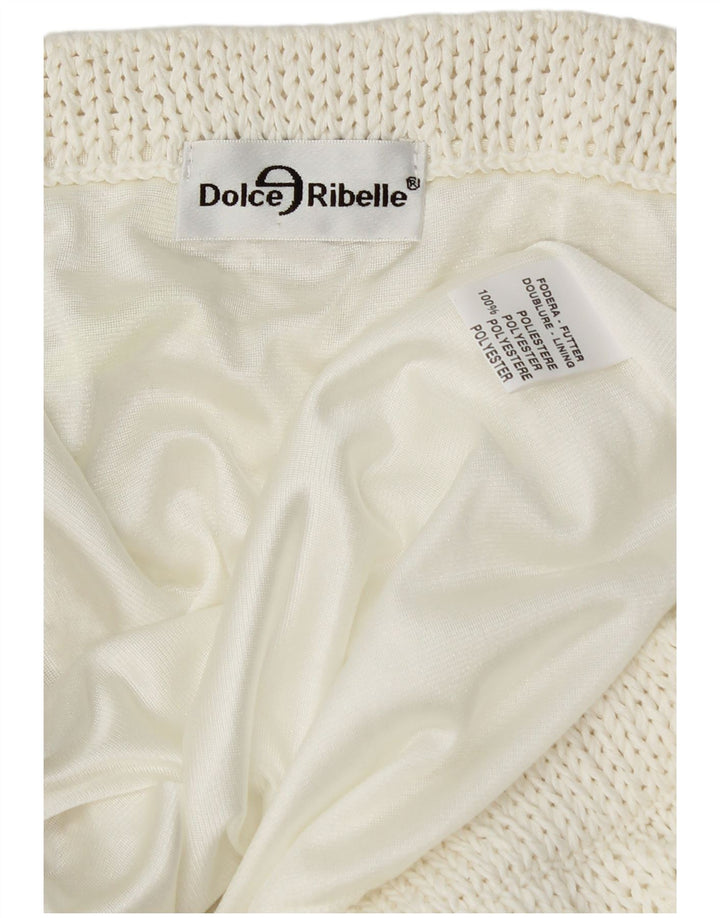 Fusta asimetrică tricotată pentru femei VINTAGE W34 Poliester alb mare