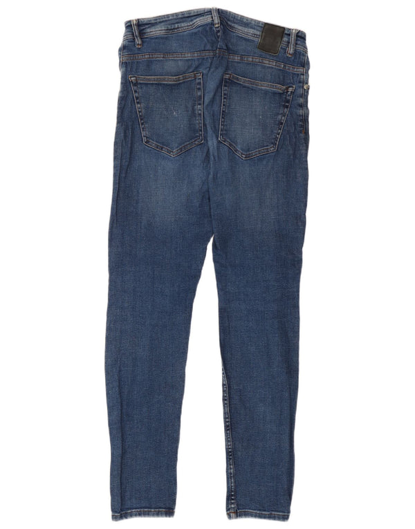 Blugi skinny pentru bărbați Zara EU 42 Large W32 L30 Albastru