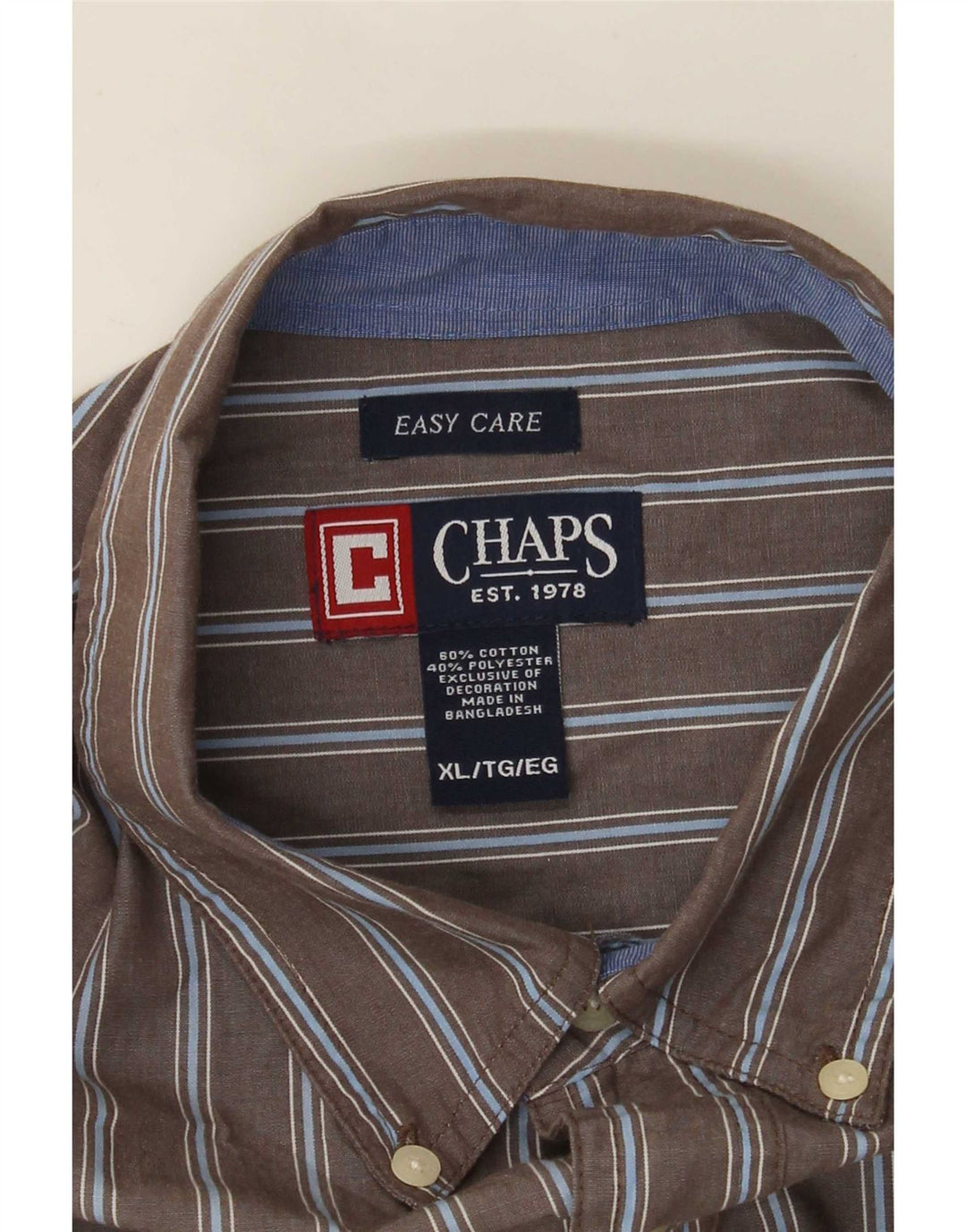 Cămașă pentru bărbați Chaps Easy Care XL, bumbac cu dungi gri