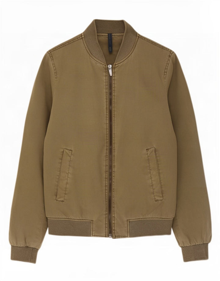 Bomber pentru bărbați Zara UK 36 Bumbac kaki mic