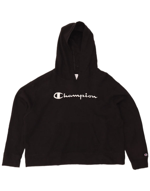 Pulover cu glugă cu grafică supradimensionată pentru femei CHAMPION UK 20 2XL Negru