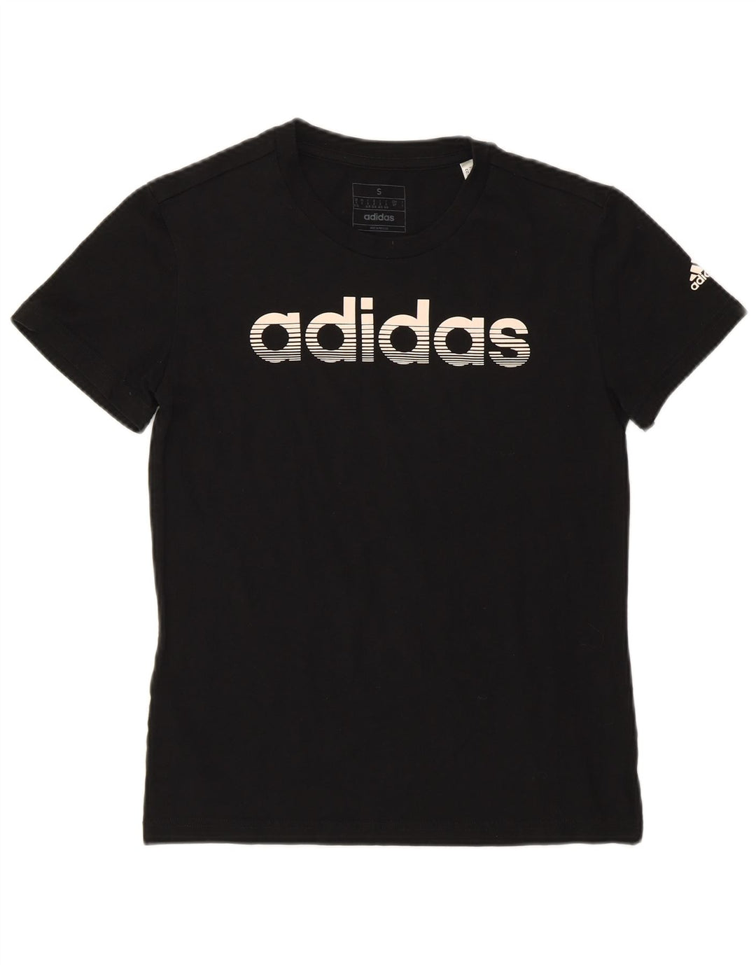 Tricou grafic ADIDAS pentru femei Top UK 8/10 Small Black Bumbac