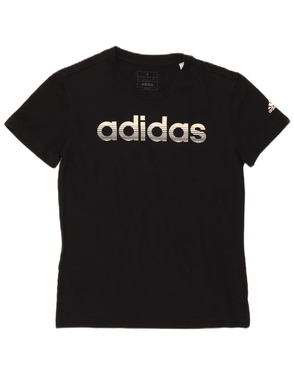 Tricou grafic ADIDAS pentru femei Top UK 8/10 Small Black Bumbac