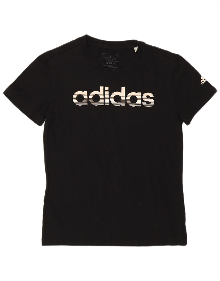 Tricou grafic ADIDAS pentru femei Top UK 8/10 Small Black Bumbac