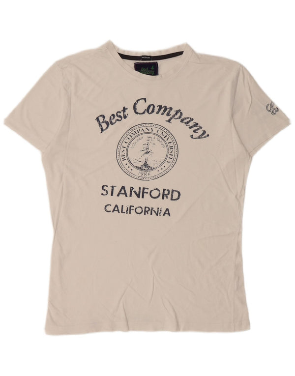 Tricou grafic pentru bărbați Best Company Top Medium White Bumbac