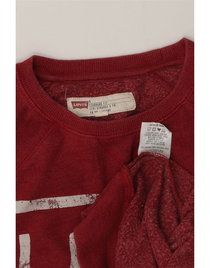 Pulover pentru bărbați Levi'S, cu grafic standard, din bumbac, roșu