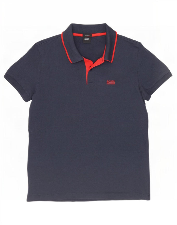 Cămașă polo Hugo Boss pentru bărbați, bumbac, albastru bleumarin