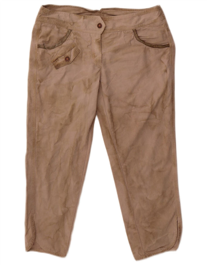 Pantaloni tăiați drept pentru femei Benetton W32 L24 Bej Tie Dye