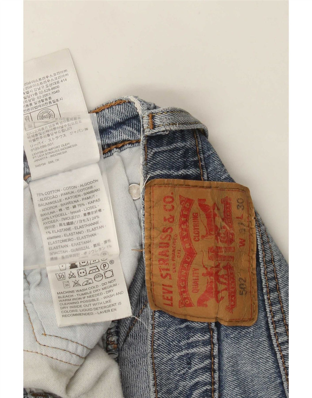 Blugi conici pentru bărbați Levi's 502 W33 L30 Bumbac albastru