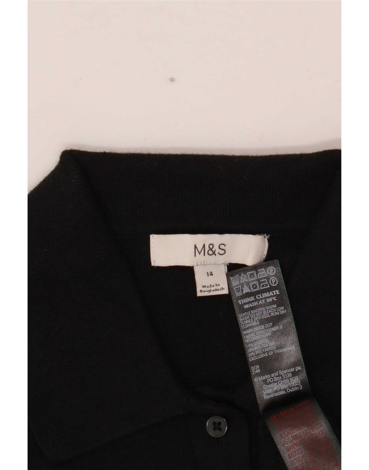 Pulover cardigan supradimensionat pentru femei Marks & Spencer UK 14 mare, negru, viscoză