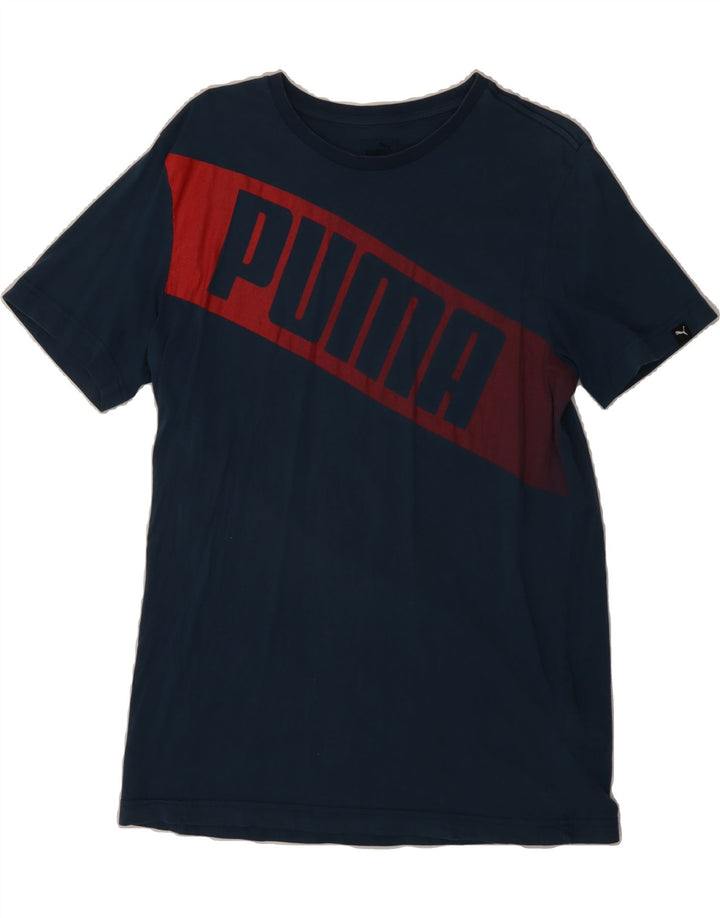 PUMA Mens Graphic T-Shirt Top Medium Blue Cotton Vintage Puma and Second-Hand Puma from Messina Hembry 