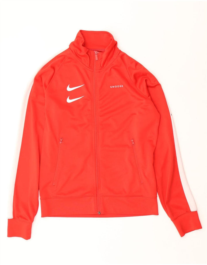 Jachetă de top pentru trening cu grafic Swoosh Nike pentru bărbați, roșu mic, bloc de culoare