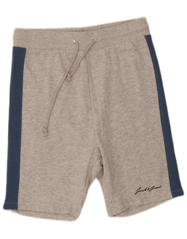 Pantaloni scurti sport Jack & Jones pentru bărbați, bumbac color bloc, gri mici
